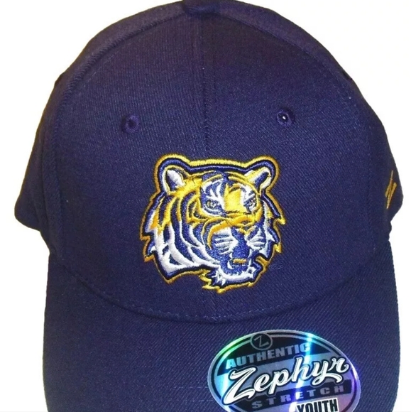 Lsu Tigers University Kids Youth Zephyr Purple Stretch Fit hat New Ncaa - Picture 1 of 4